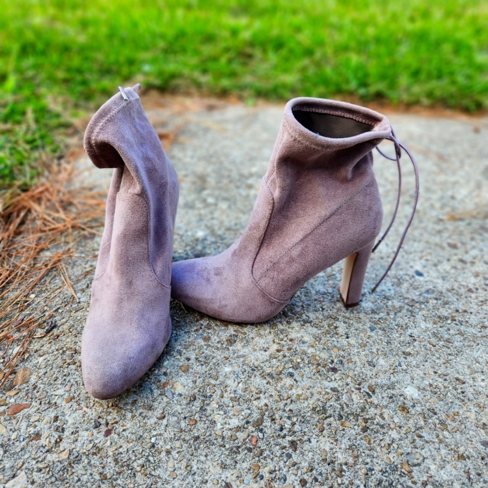 Taupe Just Fab Heel Boots Size 12